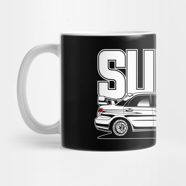 Impreza WRX STI White Print by CreativeRAS